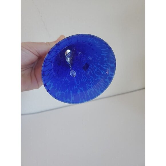 Vintage Art Glass Bell with Blown Glass top and bottom Czech Republic 5.5" tall - Picture 3 of 6